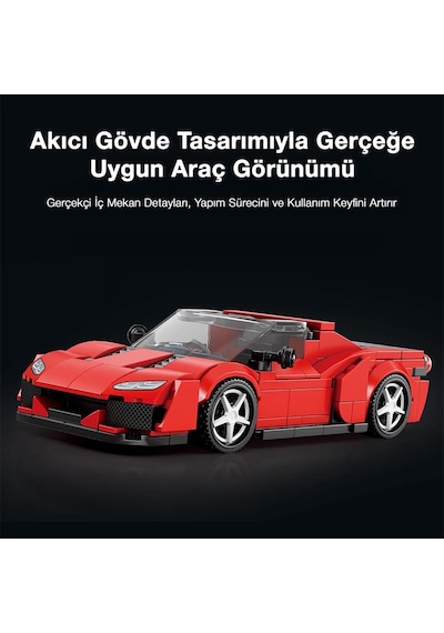 Reobrix Technic 828 Ferrari J50 Spor Araba Yaratıcı Yapı Blok Seti Building Blocks - 298 Parça