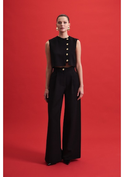 Sateen Lucy Pantolon - Siyah-136953 siyah