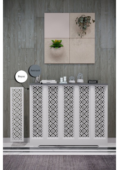 Dekoratif Petek Dolabı Kalorifer Peteği Kapatma Ünitesi Modern Tasarım İç Ölçü 96 Cm Dış Ölçü 100 Cm Petek 96 Beyaz Üstü Antrasit D4 Dekoratif Petek Dolabı Kalorifer Peteği Kapatma Ünitesi Modern Tasarım İç Ölçü 96 Cm Dış Ölçü 100 Cm Petek 96 Beyaz Üstü Antrasit D4
