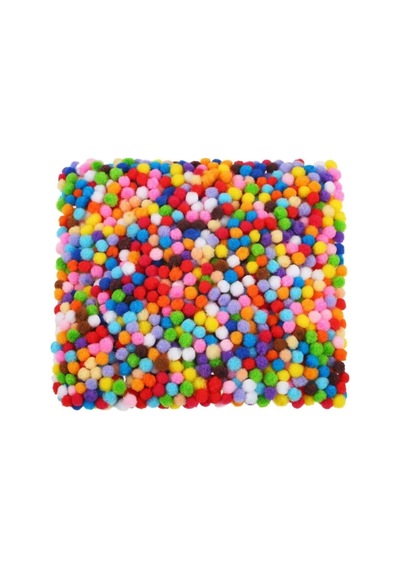 Hobialem Ponpon, 10 Mm, Renkli Ponpon, 100 Lü Paket, Peluş Ponpon, Minik Ponpon