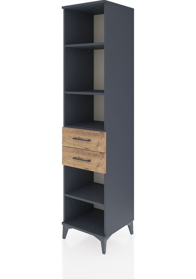 Hyperion Dolap 4 Raflı 2 Çekmeceli 44x44x195 Antrasit-çam Antrasit