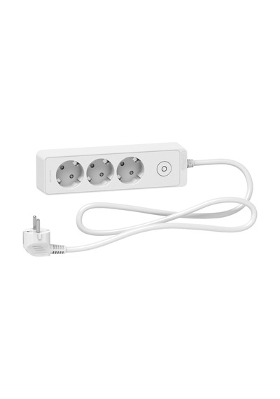 Schneider Electric Unica ST9431W 3'lü Topraklı  Grup Priz 1.5 Metre Beyaz