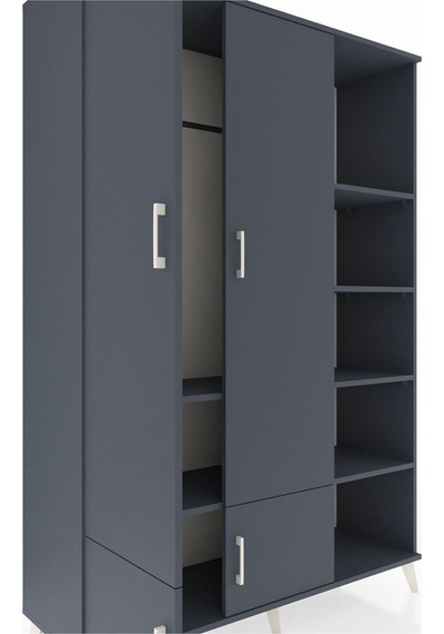 Hyperion Dolap 6 Raflı 4 Kapaklı Tek Askılı 132x44x195 Antrasit-antrasit/antrasit Antrasıt/antrasıt Hyperion Dolap 6 Raflı 4 Kapaklı Tek Askılı 132x44x195 Antrasit-antrasit/antrasit Antrasıt/antrasıt