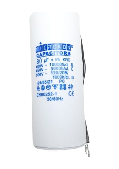 Microkon 80 mf  Plastik Tüp Kondansatör 400-450 V (Daimi)