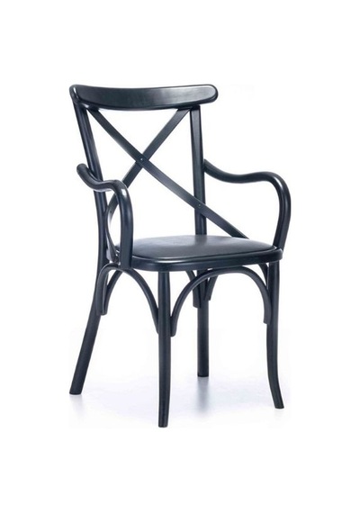 Gazzini Kolçaklı Thonet Sandalye Siyah