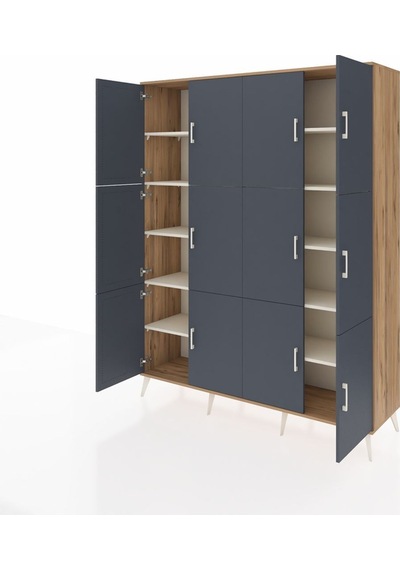 Hyperion Gardrop 10 Raflı 12 Kapaklı 176x44x221 Çam-antrasit/aytaşı Antrasit/aytaşı Hyperion Gardrop 10 Raflı 12 Kapaklı 176x44x221 Çam-antrasit/aytaşı Antrasit/aytaşı