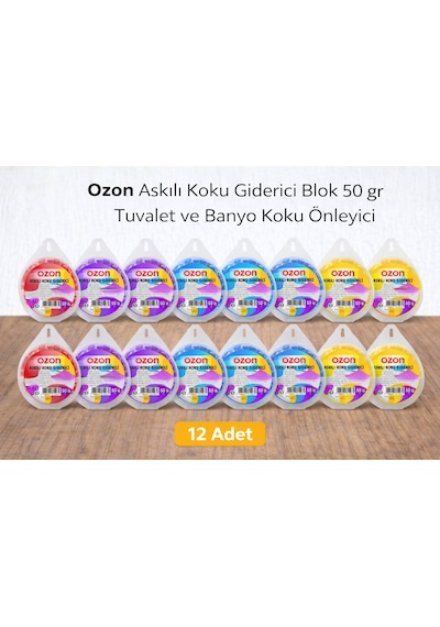 Ozon Askılı Koku Giderici Blok 50 Gr Tuvalet Ve Banyo Koku Önleyici 12 Adet