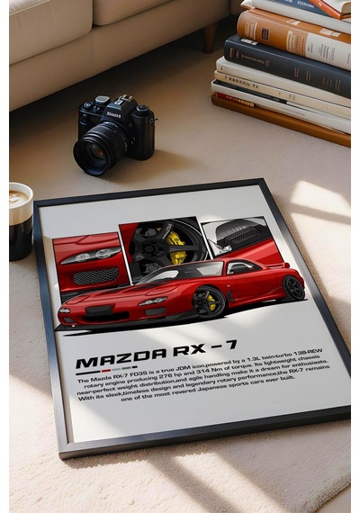 Mazda Rx-7 Çerçeveli Tablo - Mazda Car Poster