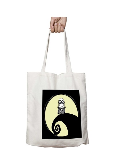 Art Hediye The Little Nightmare Before Christmas Minions İki Tarafı Kalıcı Baskılı Yıkanabilir Çanta Çok Renkli