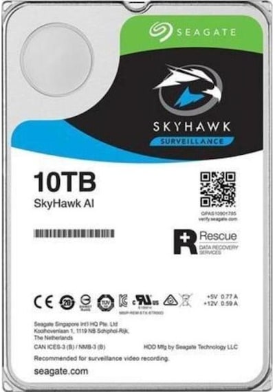 Seagate Skyhawk Al ST10000VE0008 3.5" 10 TB 256 MB 7200 RPM SATA 3 HDD Seagate Skyhawk Al ST10000VE0008 3.5" 10 TB 256 MB 7200 RPM SATA 3 HDD