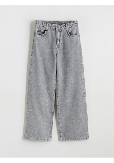 Lc Waikiki Karışık Wideleg Taşlı Kız Çocuk Jean Pantolon Karısık