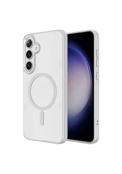 Galaxy Uyumlu S24 Kılıf Magsafe Şarj Özellikli Casen Krom Magsafe Silikon Kılıf