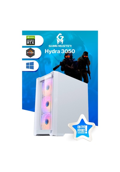 Game Master Hydra 3050 R5-5500 32 GB 512 GB NVMe M.2 SSD RTX3050 Free Dos Masaüstü Oyuncu Bilgisayarı