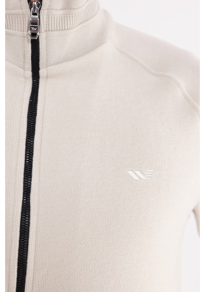 Rowinger Polo Yaka Rahat Kalıp Selanik Yapıda Mevsimlik Spor Görünümlü Sweatshirt Beıge
