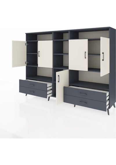 Hyperion Dolap 12 Raflı 4 Çekmeceli 5 Kapaklı 220x44x163 Antrasit Antrasit-aytaşı/antrasit Hyperion Dolap 12 Raflı 4 Çekmeceli 5 Kapaklı 220x44x163 Antrasit Antrasit-aytaşı/antrasit