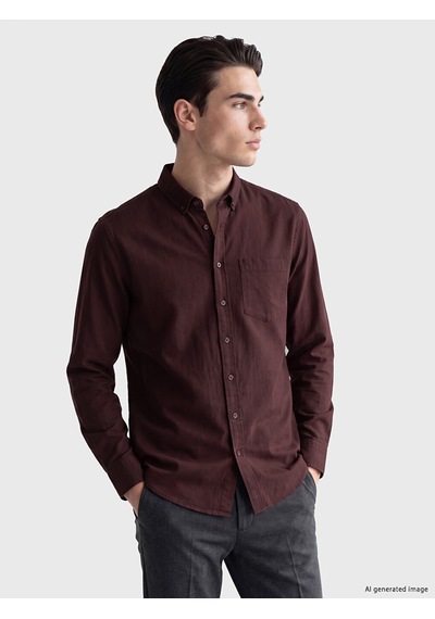 Lcwaıkıkı Classic Mürdüm Regular Fit Oxford Erkek Gömlek