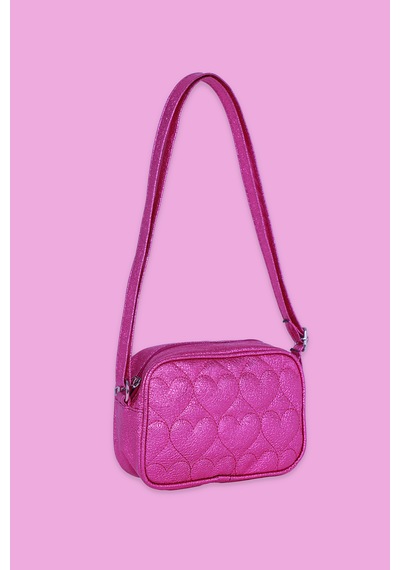 İcone Bag Icone Çocuk Kalp Kapitone Detaylı Omuz Çantası Fuşya