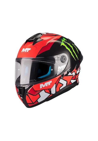 Mt Helmets Targo S Piqueras B5 Kapalı Kask Kırmızı - Siyah