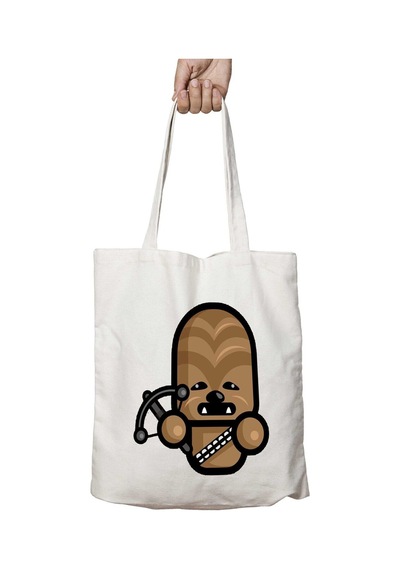 Art Hediye Simpler Chewbacca Star Wars İki Tarafı Kalıcı Baskılı Yıkanabilir Okul Plaj Omuz Bez Çantası Çok Renkli