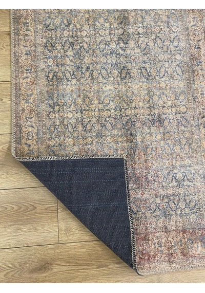 Çam Halı Anatolia 32-046 Etnik Eskitme Desenli Dokuma Tabanlı Yıkanabilir Şönil Salon Ve Oda Halısı Karışık Çok Renkli