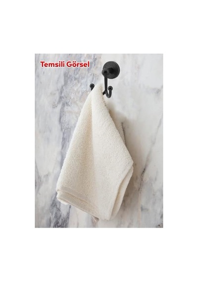 Metal Askı Siyah Renk Askılık Banyo Tuvalet Havlu Bornoz Askısı Çatal İkili Askı Diğer