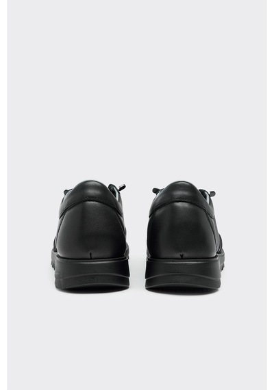 Derinet Hakiki Deri Comfort Erkek Sneaker Siyah Siyah