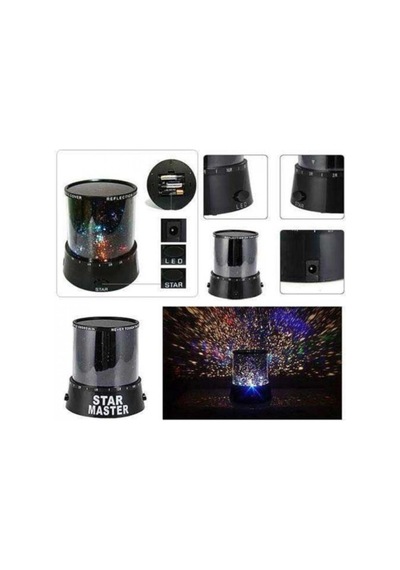 Star Master Pilli Projeksiyonlu Led Yıldızlı Renkli Gece Lambası Karışık
