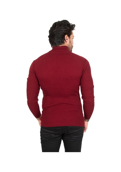 Deepsea Erkek Bordo Balıkçı Yaka Örme Kazak 2100015 Bordo