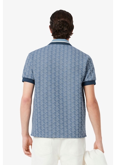 Lacoste Classic Fit Monogram Polo T-shirt Erkek Polo Yaka Tişört Mavi