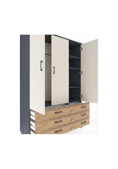 Hyperion Dolap 5 Raflı 6 Çekmeceli Tek Askılı 132x44x195 Antrasit-aytaşı/çam Aytası/atlas Çam Hyperion Dolap 5 Raflı 6 Çekmeceli Tek Askılı 132x44x195 Antrasit-aytaşı/çam Aytası/atlas Çam