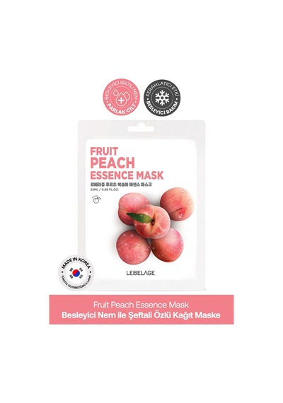 Lebelage Şeftali Özü İçeren Aydınlatı Nemlendirici Kağıt Maske Lebelage Fruit Peach Mask
