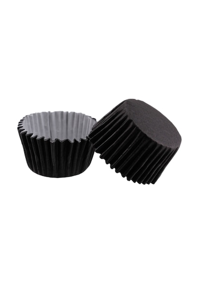 Cupcake Kalıbı Pet Kapsül Kek Kalıbı 48X34 Mm 100 Adet Siyah