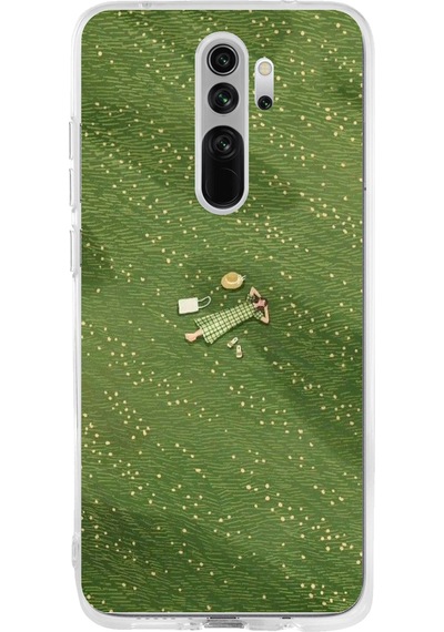 Redmi Note 8 Uyumlu Zamanı Durduran Yeşil Papatya Düşleri Baskılı Silikon Kılıf Renkli