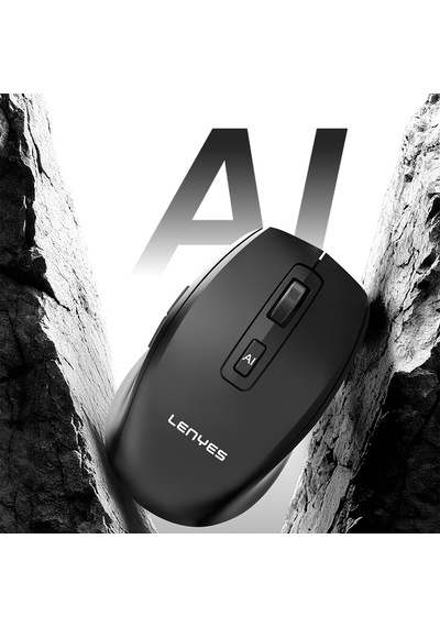 Lenyes Ws106 Yapay Zeka Destekli Çift Bluetooth Bağlantılı 2.4g Kablosuz Mouse 1200 Dpı Siyah Ws106