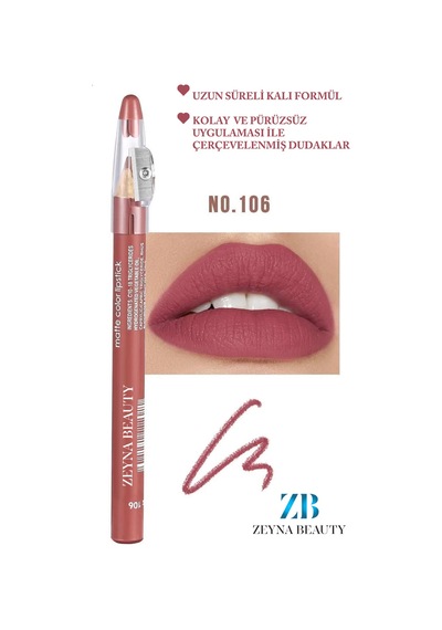 Jumbo Dudak Kalemi Suya Dayanıklı -matte Jumbo Lipliner Waterproof Bordo-106 - 702950126 Diğer