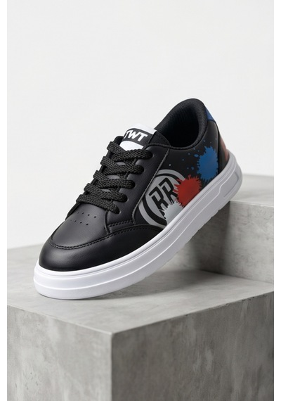 Colorsplash Pop-art Siyah Akıllı Kapama Özellikli Ve Bağcıklı Erkek Çocuk Ayakkabı - Renkli Bas... Siyah - Kırmızı Colorsplash Pop-art Siyah Akıllı Kapama Özellikli Ve Bağcıklı Erkek Çocuk Ayakkabı - Renkli Bas... Siyah - Kırmızı