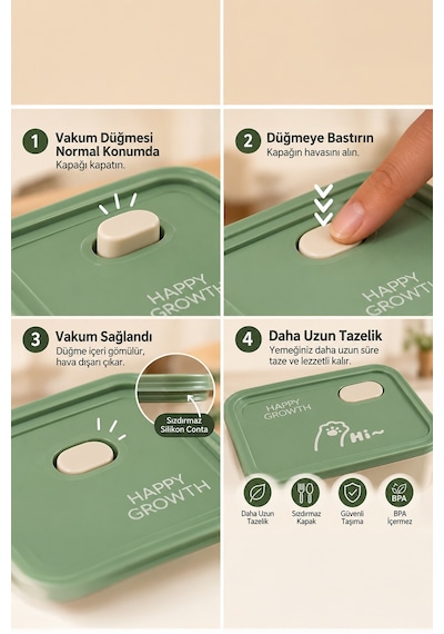 Porsima Bl25229 Isı Yalıtımlı Çanta Paslanmaz Çelik 2 Parça Vakumlu Yemek Termosu Beslenme Kutusu Taşınabilir Lunch Box Sefer Tası Krem