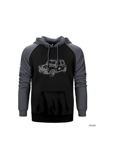 Mini Cooper Old Gri Renk Reglan Kol Sweatshirt / Hoodie