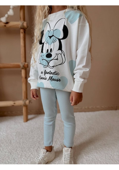 Miniko Kids Kız Çocuk Minnie Modelli Taytlı Takım Yeşil