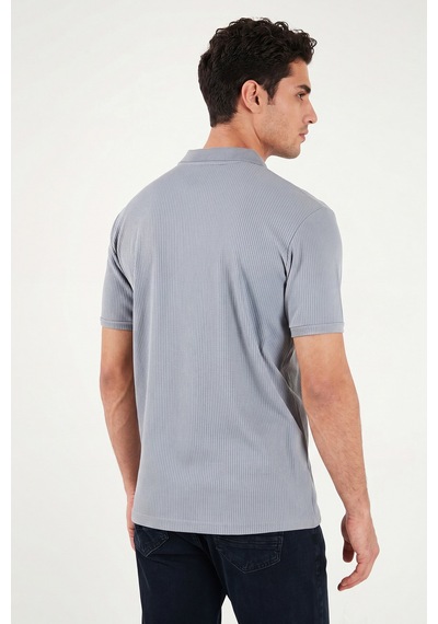 Buratti Pamuklu Regular Fit Fermuarlı Erkek Polo Yaka T Shirt 5902738 Açık Gri