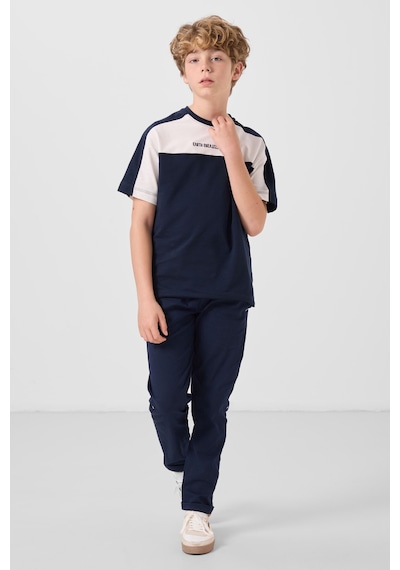 Tommylife Lacivert Pamuklu Yumuşak Dokulu Oversize Fit Baskılı Erkek Çocuk T-shirt - 11290 Lacivert