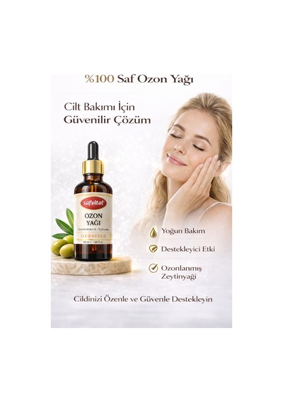 Ozon Yağı 50 Ml %100 Saf Ozonlanmış Zeytinyağı Yoğun Bakım Destekleyici Cilt Bakım Yağı