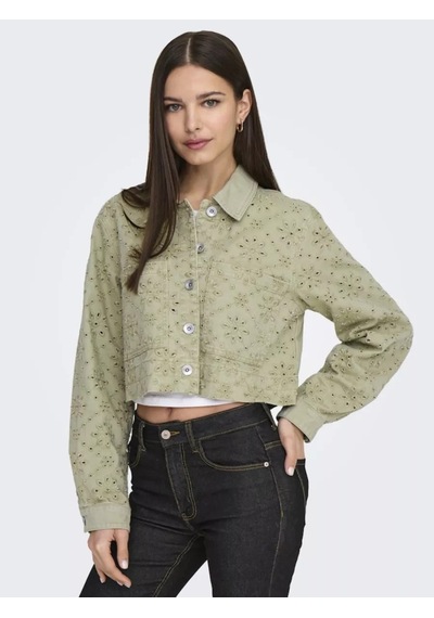 Only Onlelsa Short Crochet Jacket Kadın Ceket 15338055 Yeşil