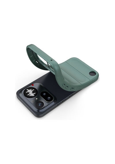 Maks Technology Nothing Phone 4a Pro Kılıf Esnek Tpu Oyuklu Arka Yüzey Tasarımlı Mkst Etnik Silikon Kapak - Koyu Yeş Yeşil