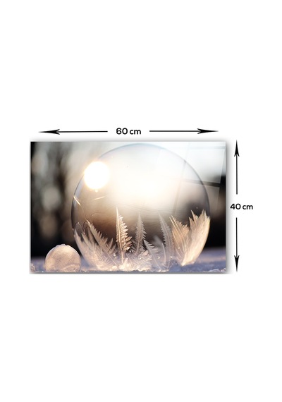 Decorita Kış Küresi Desenli  Cam Ocak Arkası Koruyucu | 40cmx60cm