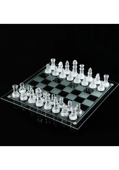 Özel Üretim Hobi Dekoratif Salon Cam Satranç Seti Oyunu Alk2544