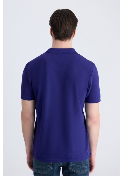 Twn Slim Fit Saks Mavi Düz %100 Pamuklu T-shirt 4ec1438311322 750