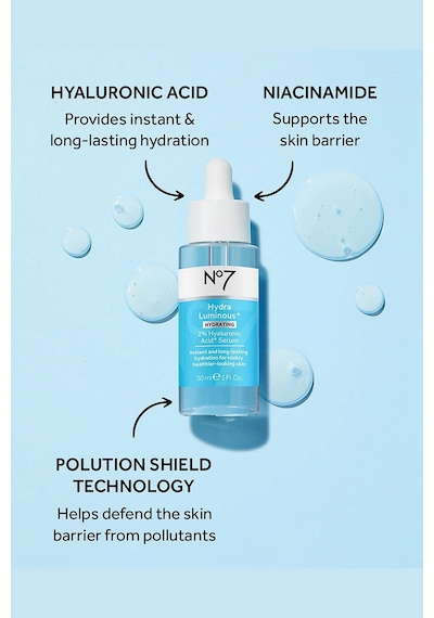 No7 Hydraluminous+ 2% Hyaluronic Acid Yüz Serumu 30ml