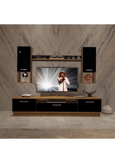 Decoraktiv Trendstyle 5da Mdf Tv Ünitesi Tv Sehpası Ceviz - Siyah