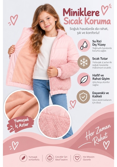 Ahengim Kız Çocuk Kapüşonlu Peluş Detaylı Şişme Mont Fermuarlı Sıcak Tutan Kışlık Ceket Ak4291 Pudra Ahengim Kız Çocuk Kapüşonlu Peluş Detaylı Şişme Mont Fermuarlı Sıcak Tutan Kışlık Ceket Ak4291 Pudra